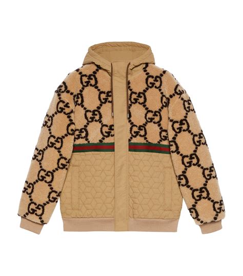 gucci faux fur coat mens|gucci winter coats with hoodie.